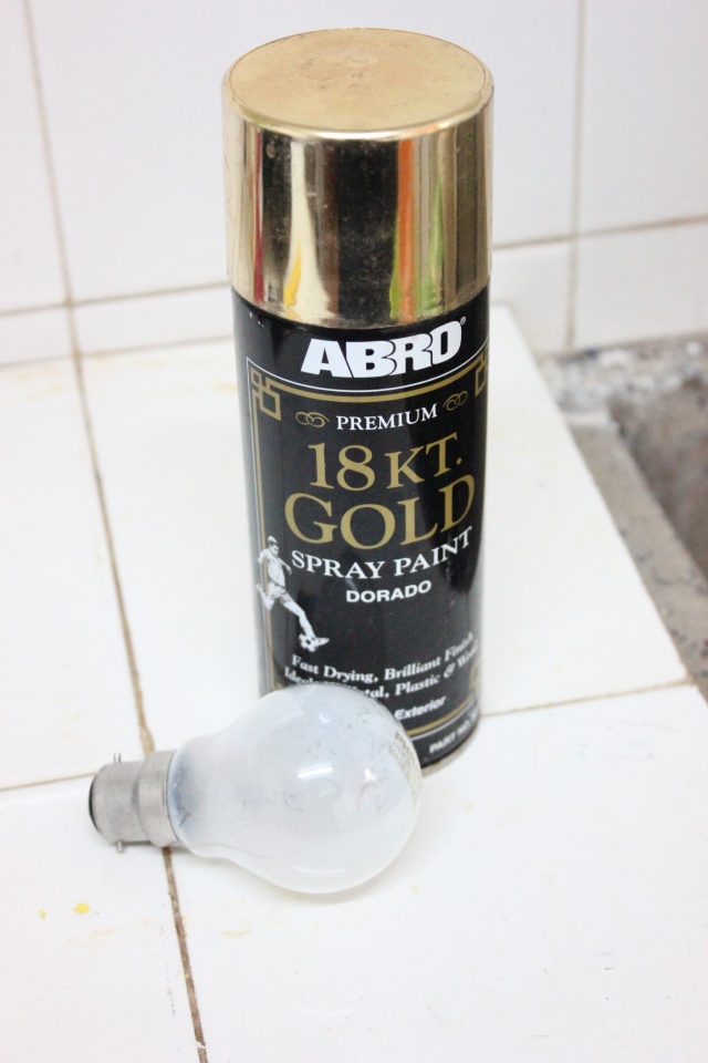 The gold spray paint